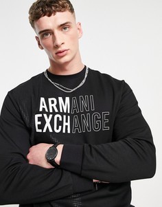 Черный свитшот с выцветшим логотипом Armani Exchange-Черный цвет