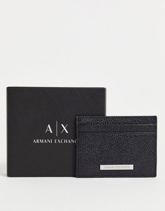 Черная визитница с логотипом Armani Exchange-Черный цвет