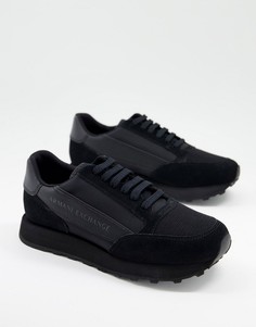 Черные кроссовки для бега с логотипом Armani Exchange-Черный цвет