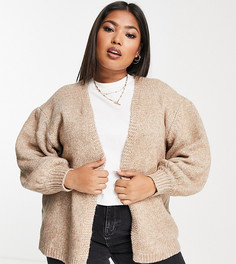 Бежевый oversized-кардиган крупной вязки ASOS DESIGN Curve-Светло-бежевый цвет