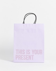 Сиреневая подарочная сумка среднего размера Typo-Фиолетовый цвет