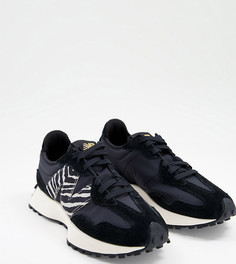 Черные кроссовки со звериным принтом «зебра» New Balance 327 – эксклюзивно для ASOS-Черный цвет