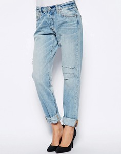 Рваные джинсы бойфренда Levis 501-Голубой
