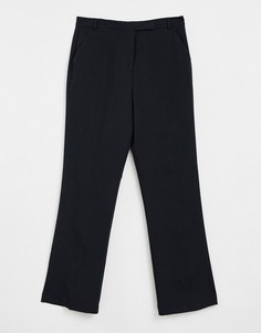 Черные классические брюки прямого кроя ASOS DESIGN-Черный цвет