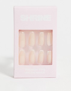 Накладные ногти Shrine – Coffin French Tips (Фигурный французский маникюр)-Multi