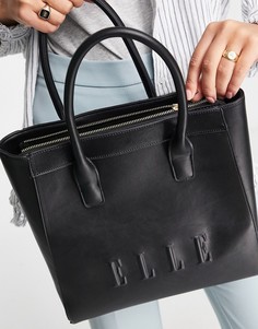 Черная сумка-тоут с длинным ремешком и ручкой сверху Elle-Черный цвет