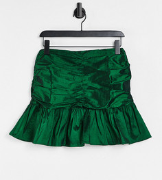 Эксклюзивная мини-юбка изумрудно-зеленого цвета со сборками от комплекта Collective the Label-Зеленый цвет