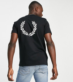 Черная футболка с логотипом на спине Fred Perry - Эксклюзивно для ASOS-Черный цвет
