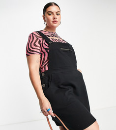 Черный короткий приталенный сарафан с расклешенной юбкой ASOS DESIGN Curve-Черный цвет