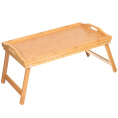 Поднос-столик деревянный, 50х30х23 см, для завтрака Бамбук КТ-СТ-02 Катунь