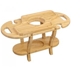 Поднос-столик деревянный, 45х20х23.5 см, бамбук с менажницей КТ-СТ-08 Катунь