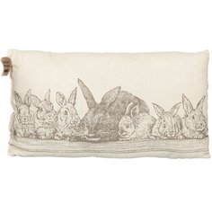 Подушка декоративная Семья кроликов рогожка, 35х60 см Guten Morgen