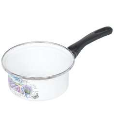 Ковш сталь, эмал, 1 л, индукц, Сантэкс, Лаванда, 1-4410400 САНТЕКС