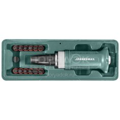 Отвертка реверсивная Jonnesway AG010138 с насадками, 14 предметов