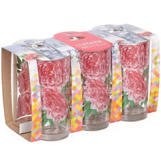 Стакан стеклянный Декостек Пионы 146 -Д, 6 шт, 230 мл