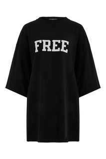 Черная футболка с надписью Free Balenciaga