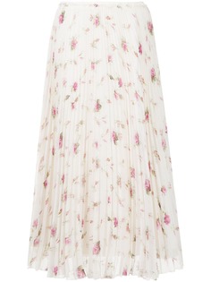 RED Valentino плиссированная юбка с цветочным принтом