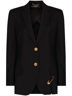 Versace блейзер с декором Safety Pin