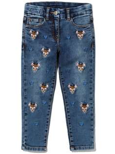 Monnalisa прямые джинсы с вышивкой Bambi