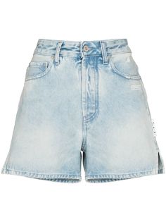 Off-White джинсовые шорты с логотипом