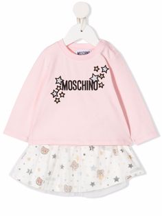 Moschino Kids комплект из топа и юбки с вышивкой