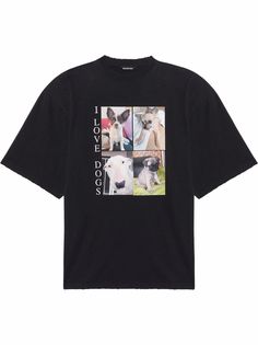 Balenciaga футболка оверсайз с принтом I Love Cats