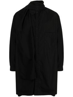 Yohji Yamamoto длинная рубашка с шарфом