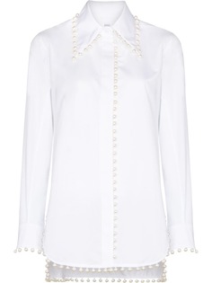 Rosie Assoulin поплиновая рубашка с искусственным жемчугом