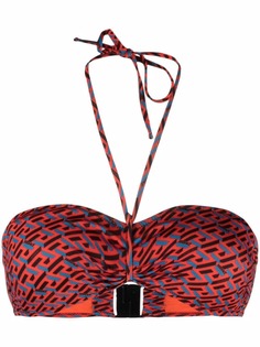 Versace лиф бикини с принтом Greca Signature