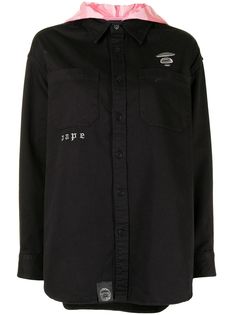 AAPE BY *A BATHING APE® куртка-рубашка с капюшоном