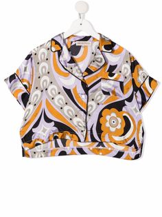 Emilio Pucci Junior рубашка с абстрактным принтом и короткими рукавами