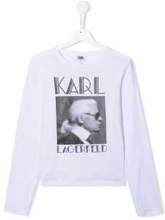 Karl Lagerfeld Kids футболка с принтом