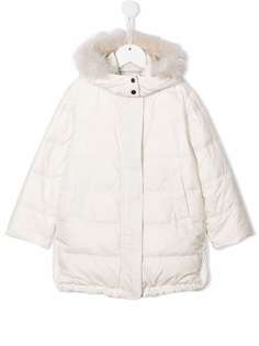 Brunello Cucinelli Kids пуховик с капюшоном