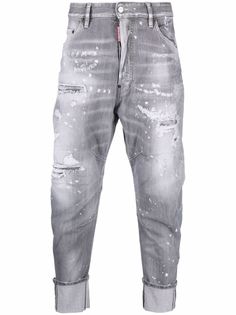 Dsquared2 укороченные джинсы с эффектом разбрызганной краски