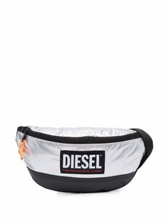Diesel поясная сумка с эффектом металлик и нашивкой-логотипом