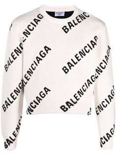 Balenciaga укороченный джемпер с логотипом