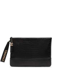 Chanel Pre-Owned клатч на молнии с тиснением под крокодила