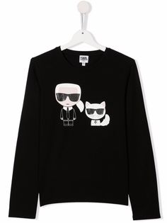 Karl Lagerfeld Kids футболка с принтом Karl & Choupette