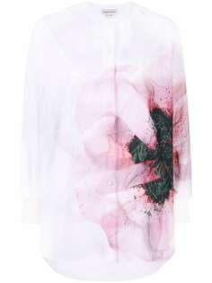 Alexander McQueen рубашка без воротника с абстрактным принтом