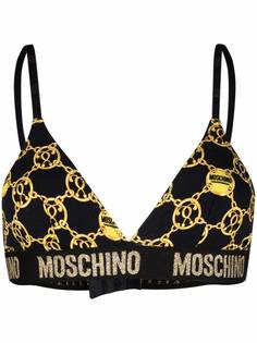 Moschino бюстгальтер с логотипом и принтом