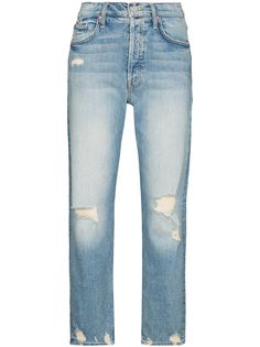 MOTHER укороченные джинсы The Tomcat с прорезями