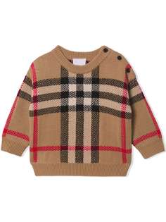 Burberry Kids жаккардовый джемпер в клетку