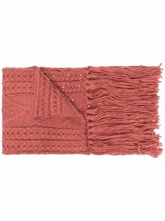 TWINSET шарф фактурной вязки с бахромой