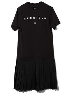 MM6 Maison Margiela Kids платье со складками и логотипом