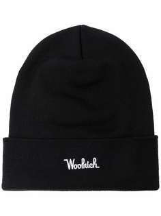 Woolrich шерстяная шапка бини с вышитым логотипом