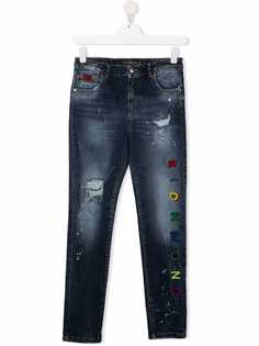 John Richmond Junior джинсы кроя слим с вышитым логотипом