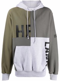 Helmut Lang худи в технике пэчворк с логотипом