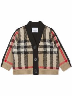 Burberry Kids кашемировый кардиган в клетку