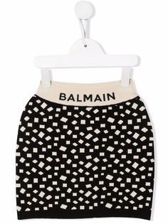 Balmain Kids юбка вязки интарсия с узором