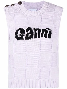 GANNI вязаный жилет с логотипом